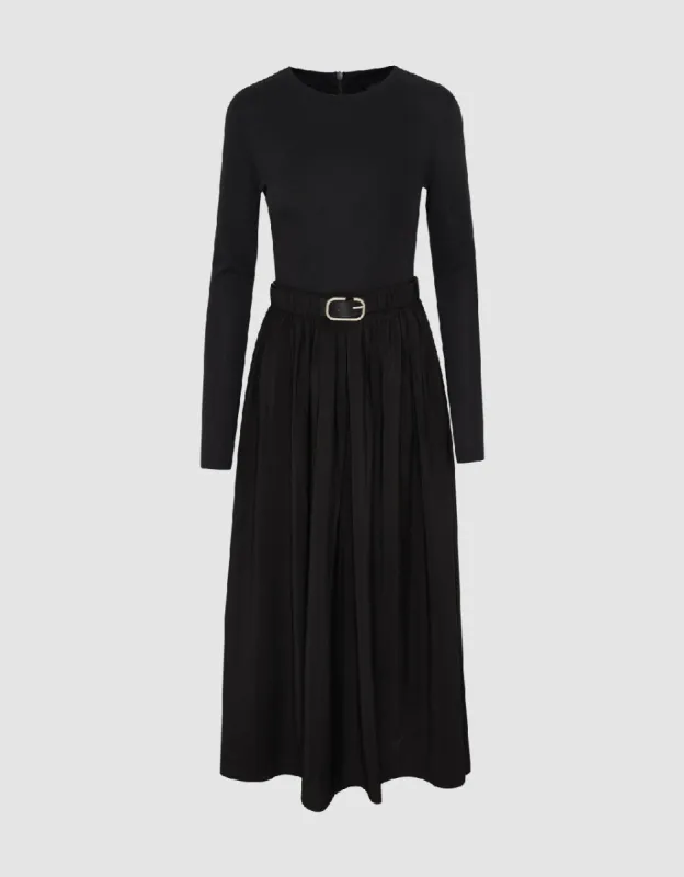 Crew Neck A-Line Dress With Belt sold by Urban Revivo