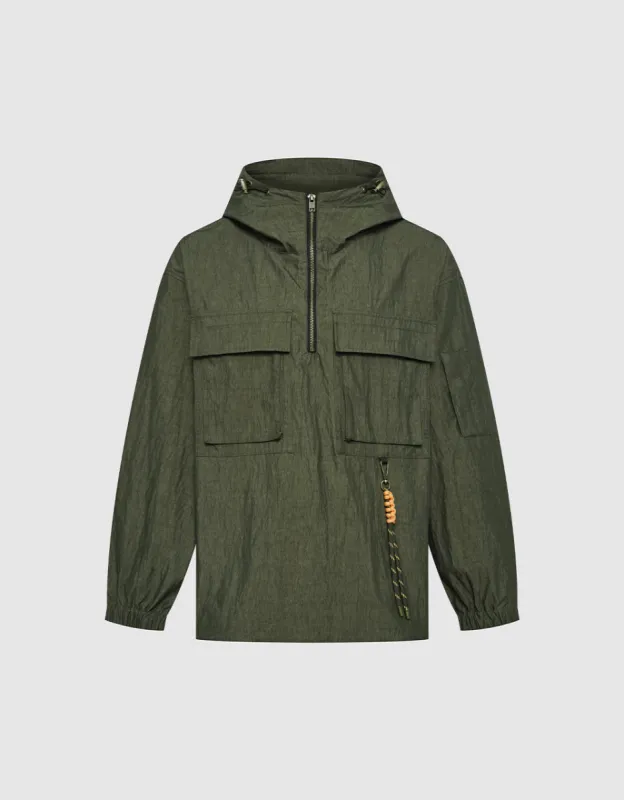 Hooded Oversized Overhead Shirt sold by Urban Revivo