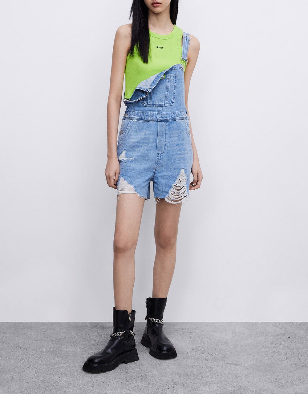 Ripped Denim Overalls sold by Urban Revivo product image thumbnail 5