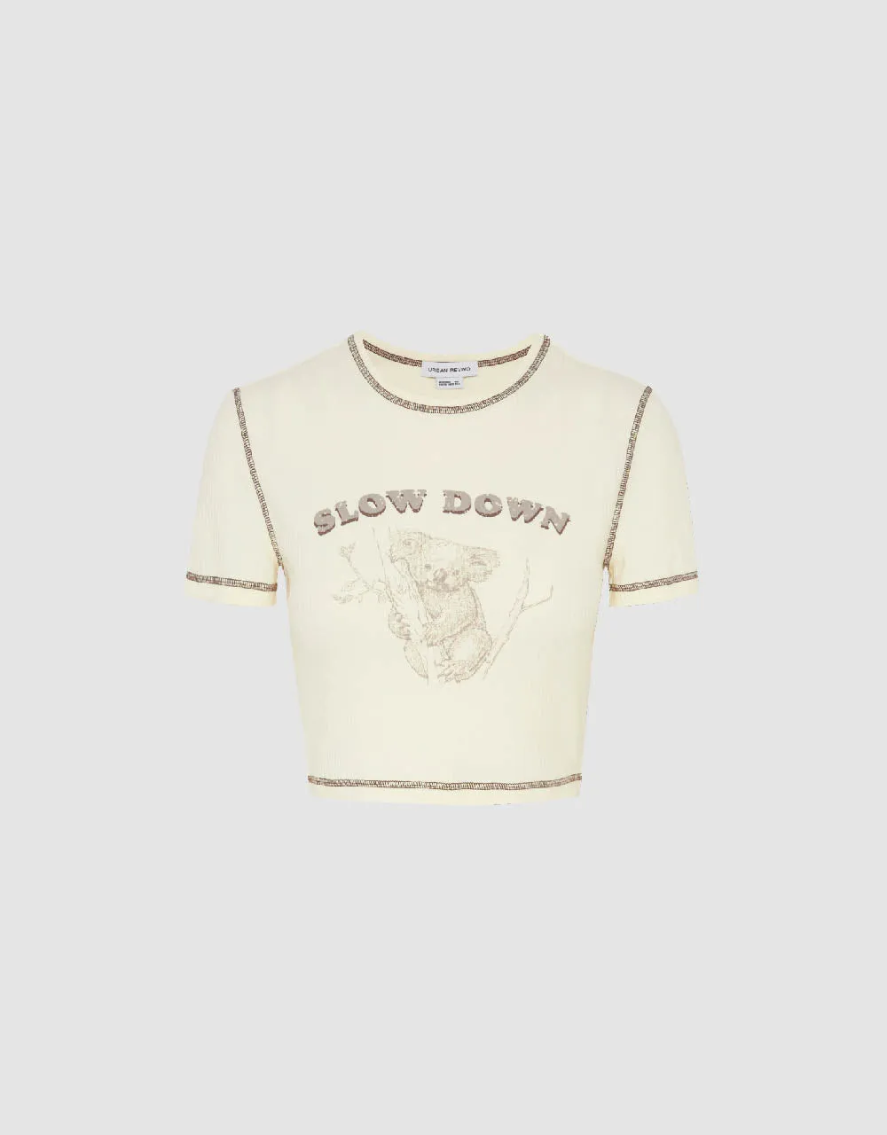 Printed Crew Neck Skinny T-Shirt sold by Urban Revivo product image thumbnail 2