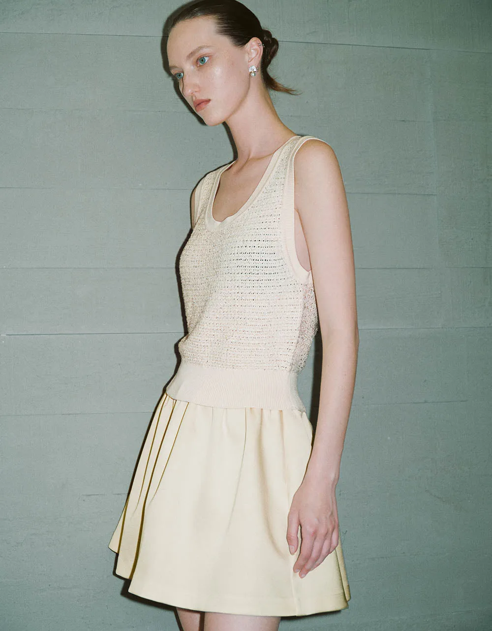 Crew Neck Knitted Tank Top sold by Urban Revivo product image thumbnail 3