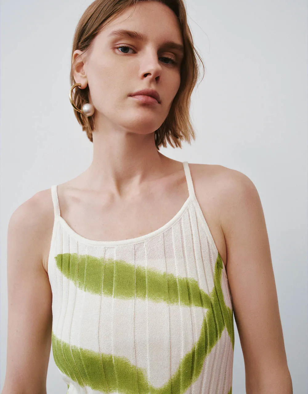 Square-cut Collar Knitted Cami Top sold by Urban Revivo product image thumbnail 2