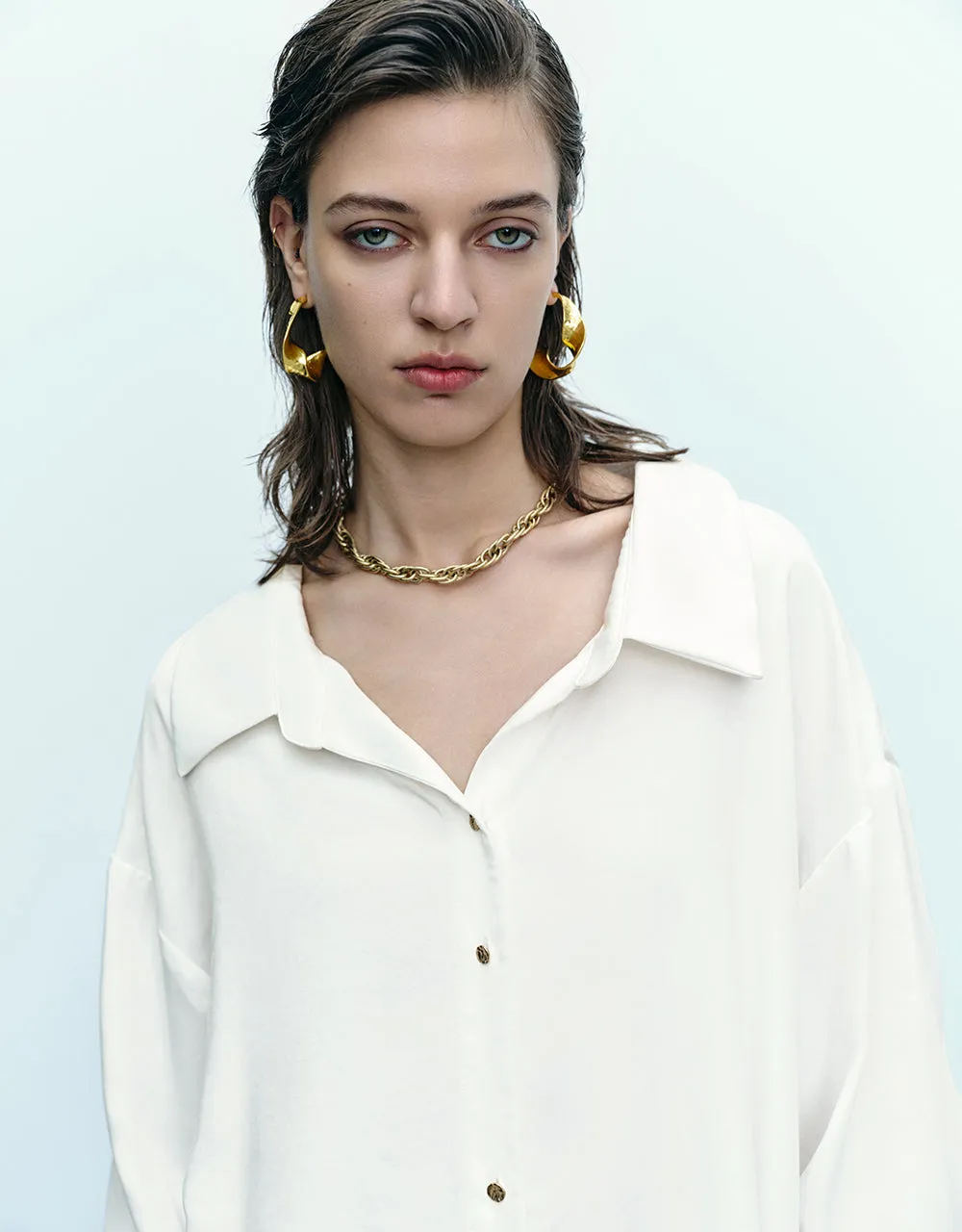 Button Up Straight Shirt sold by Urban Revivo product image thumbnail 4