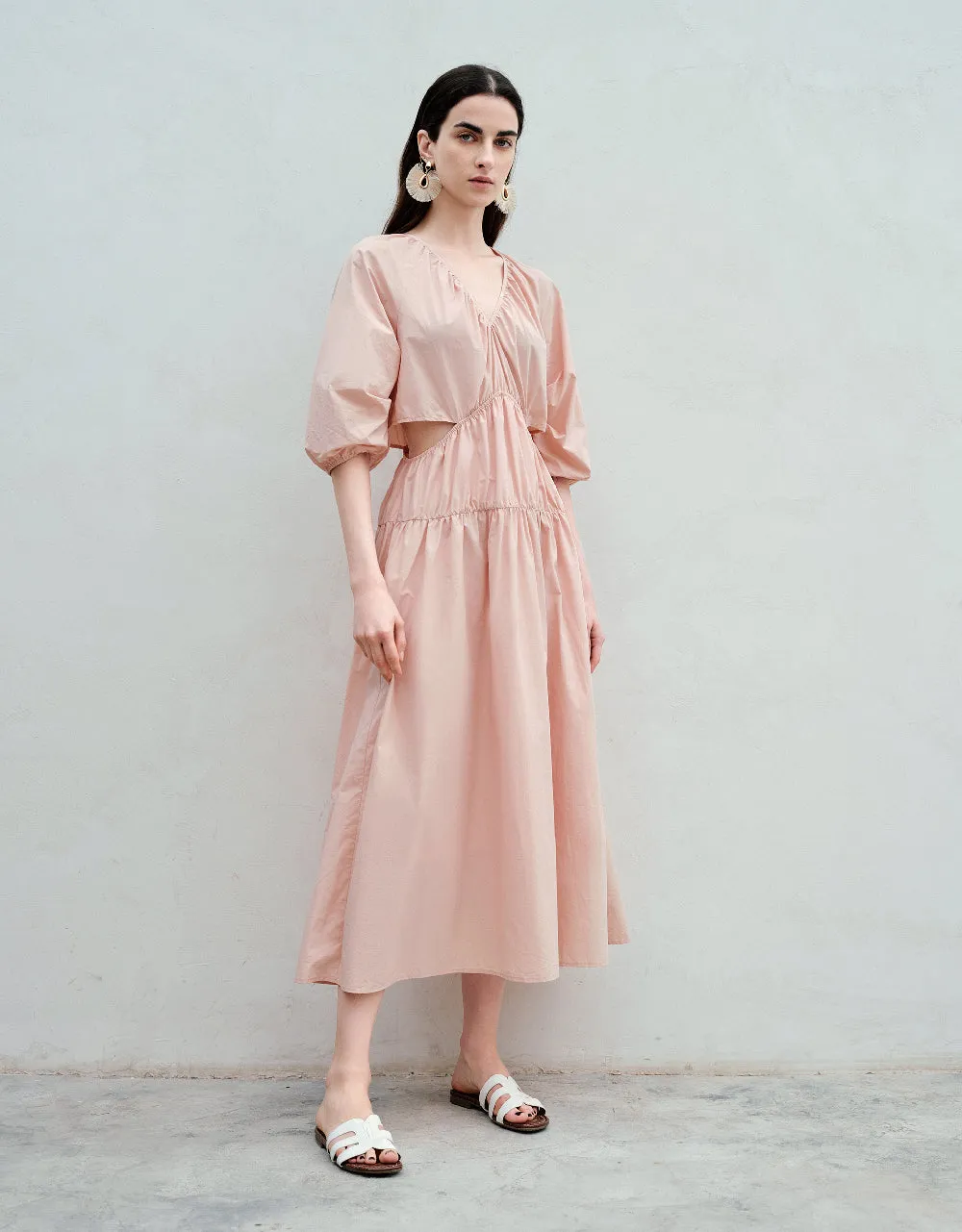 Cut-Out V-Neck Skater Dress sold by Urban Revivo