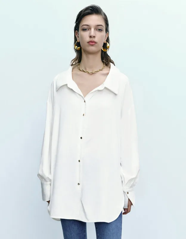 Button Up Straight Shirt sold by Urban Revivo