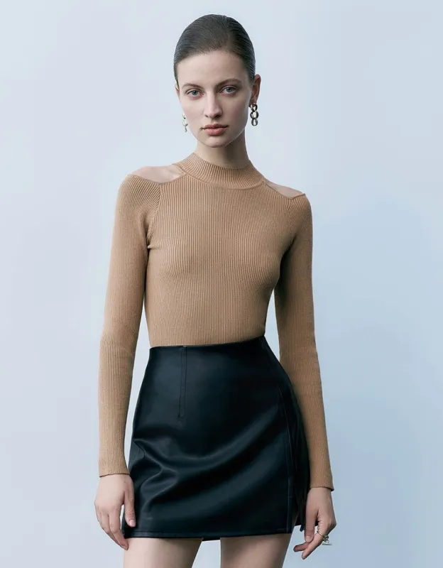 Cold Shoulder Crew Neck Knitted T-Shirt sold by Urban Revivo