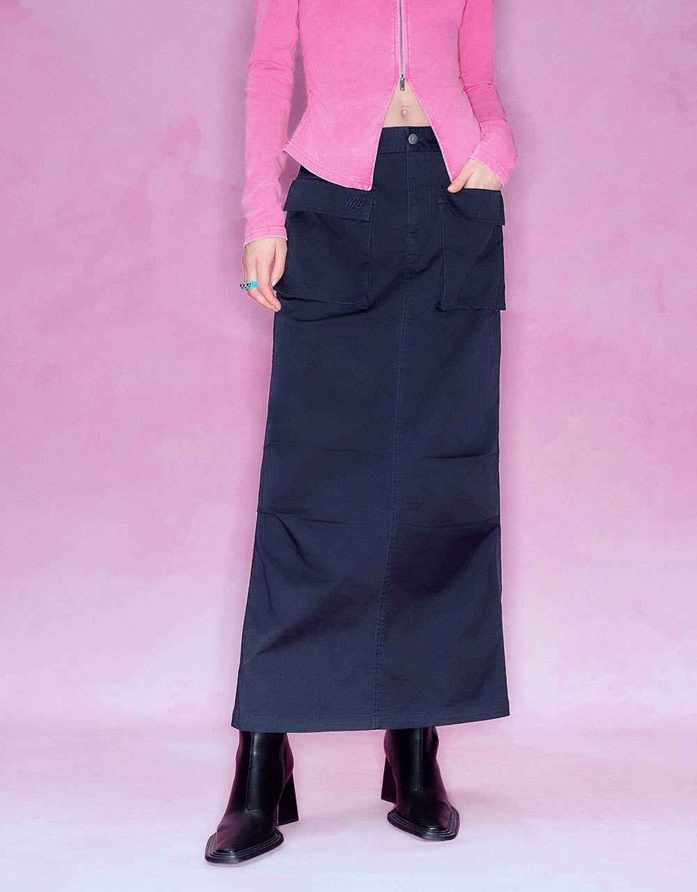 Multi-Pocket Maxi Straight Skirt sold by Urban Revivo product image thumbnail 2