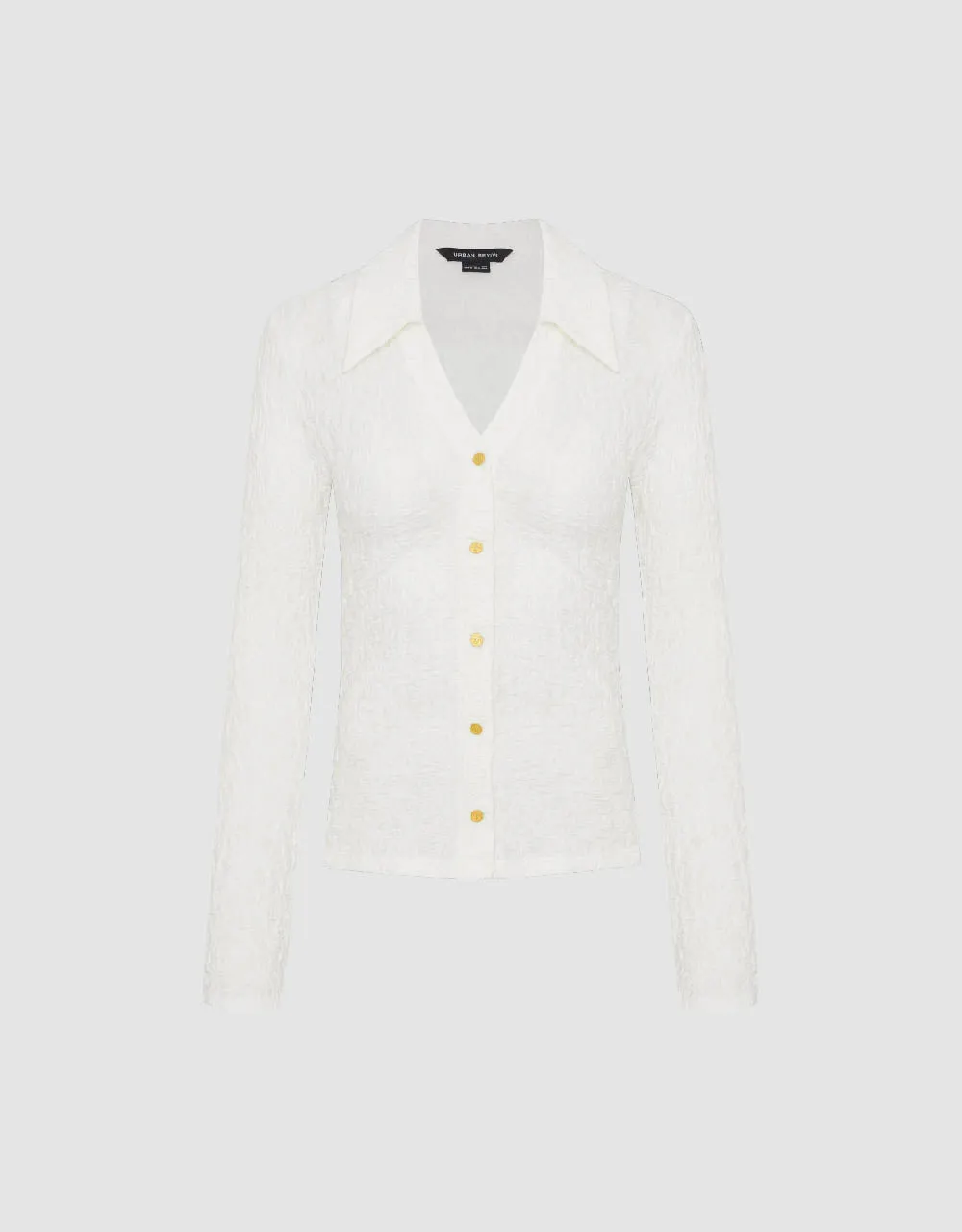 V-Neck Knitted Skinny T-Shirt sold by Urban Revivo product image thumbnail 2