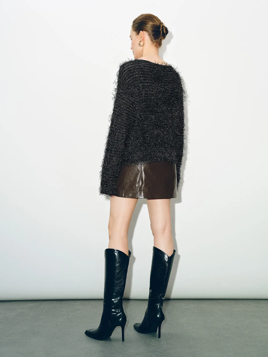 Vegan Leather Mini A-Line Skirt With Belt sold by Urban Revivo product image thumbnail 4