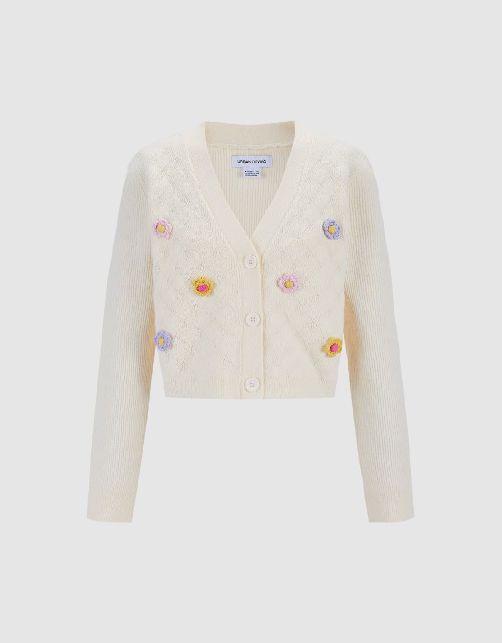 Flower Embroidered Knitted Cardigan sold by Urban Revivo product image thumbnail 2