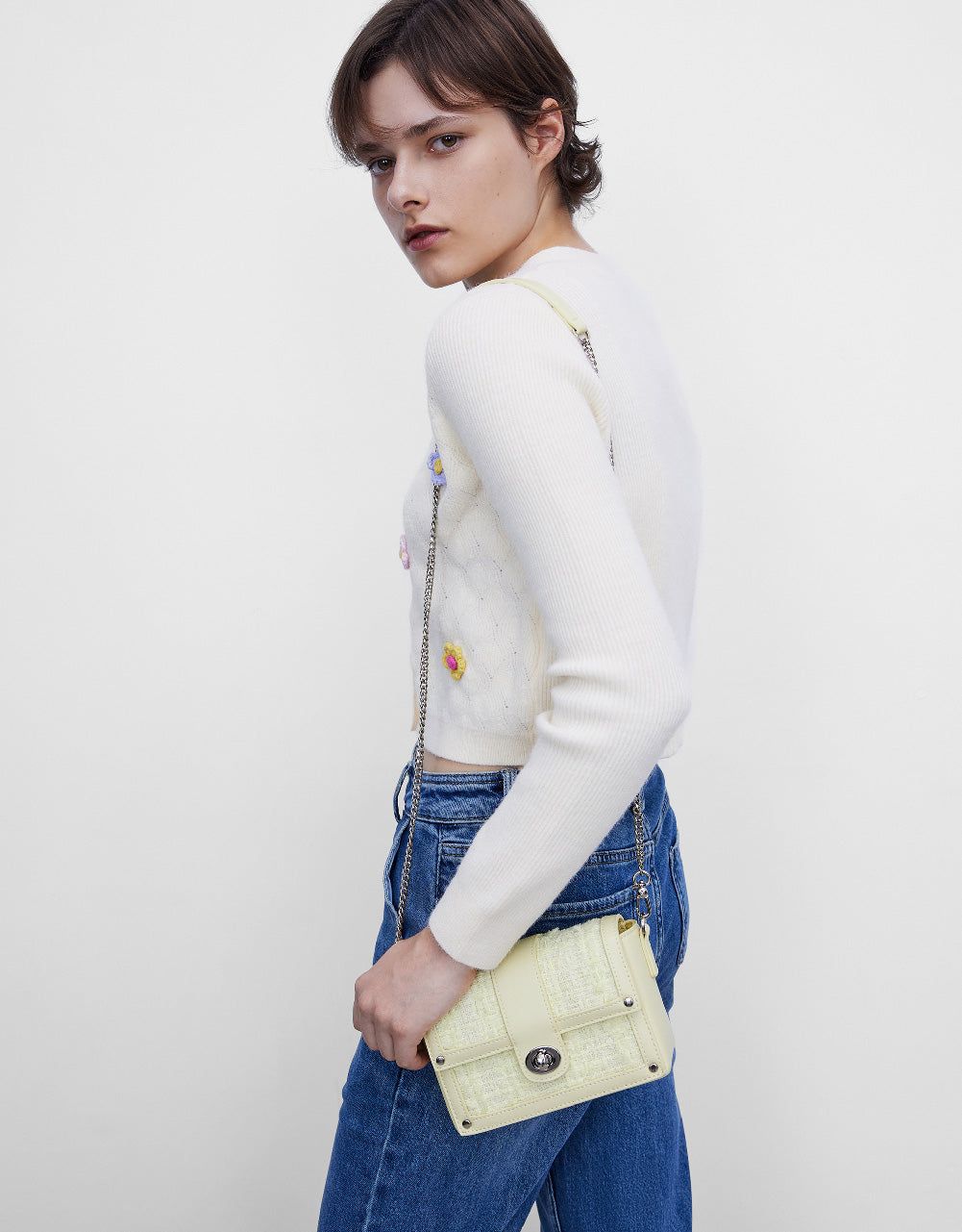 Flower Embroidered Knitted Cardigan sold by Urban Revivo product image thumbnail 3