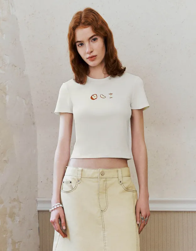 Fruits Printed Crew Neck Skinny T-Shirt sold by Urban Revivo