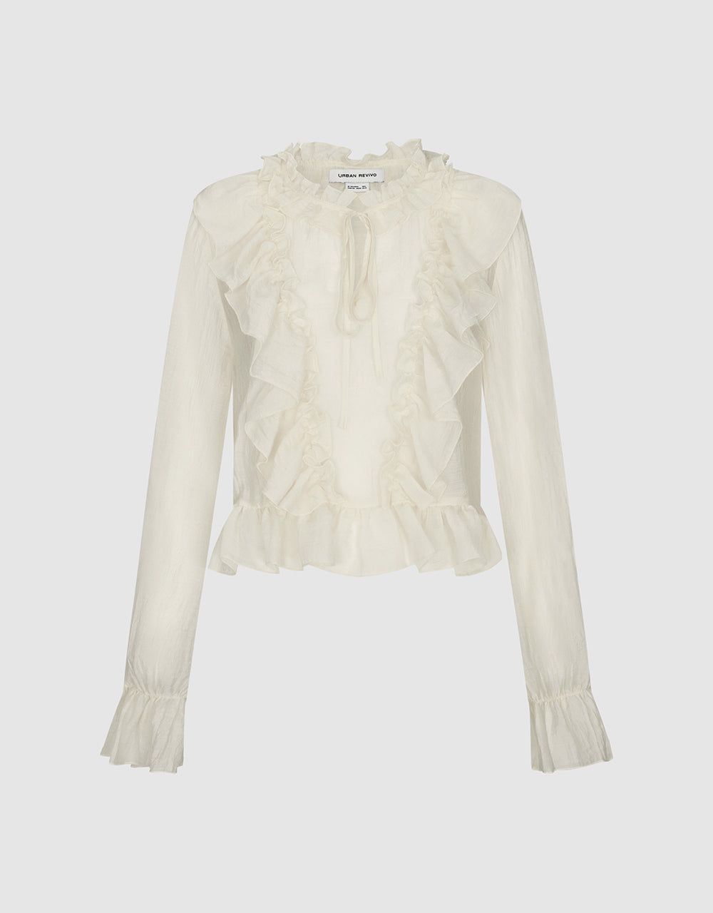 Ruffle V-Neck Overhead Shirt sold by Urban Revivo product image thumbnail 2