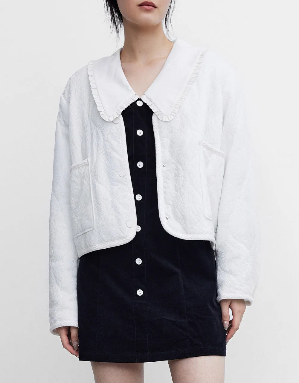 Textured Contrast Tim Winter Coat sold by Urban Revivo product image thumbnail 2