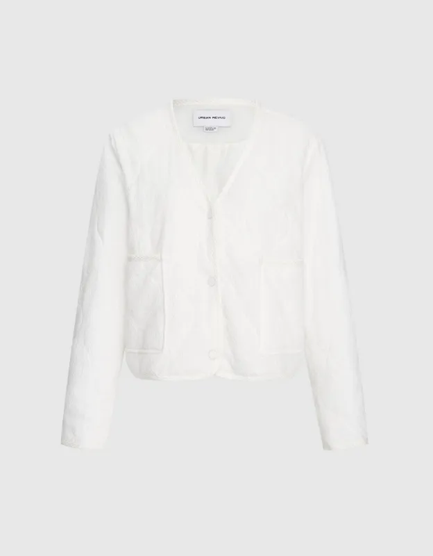 Textured Contrast Tim Winter Coat made by Urban Revivo