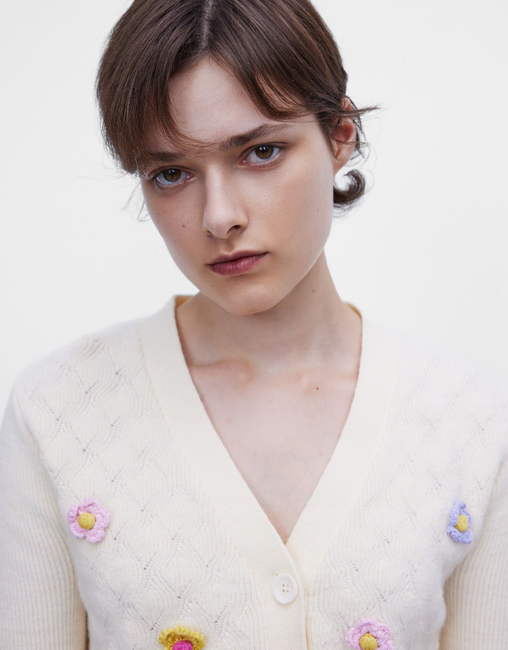 Flower Embroidered Knitted Cardigan sold by Urban Revivo product image thumbnail 5