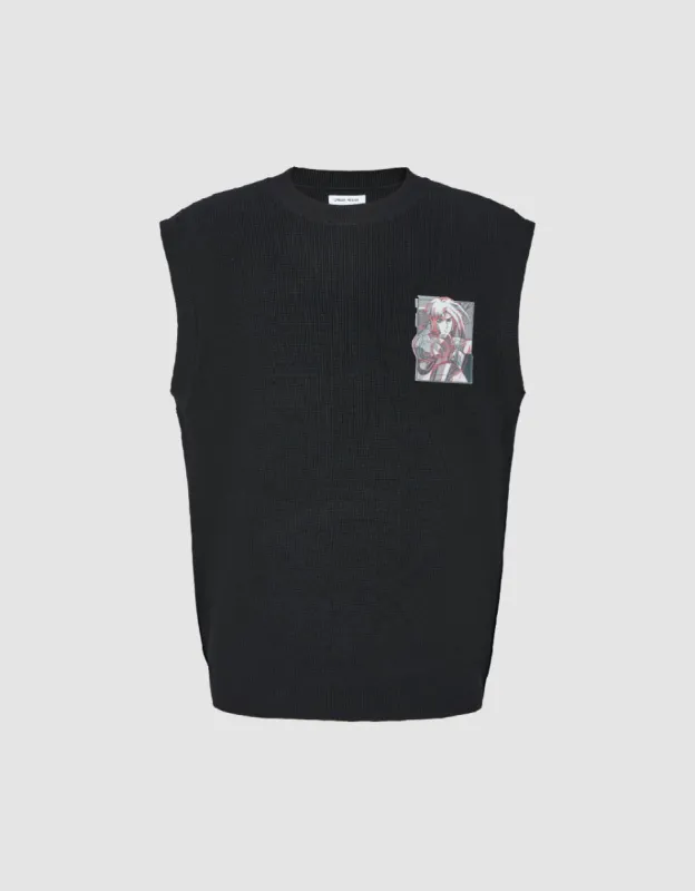 Crew Neck Knitted Tank Top sold by Urban Revivo