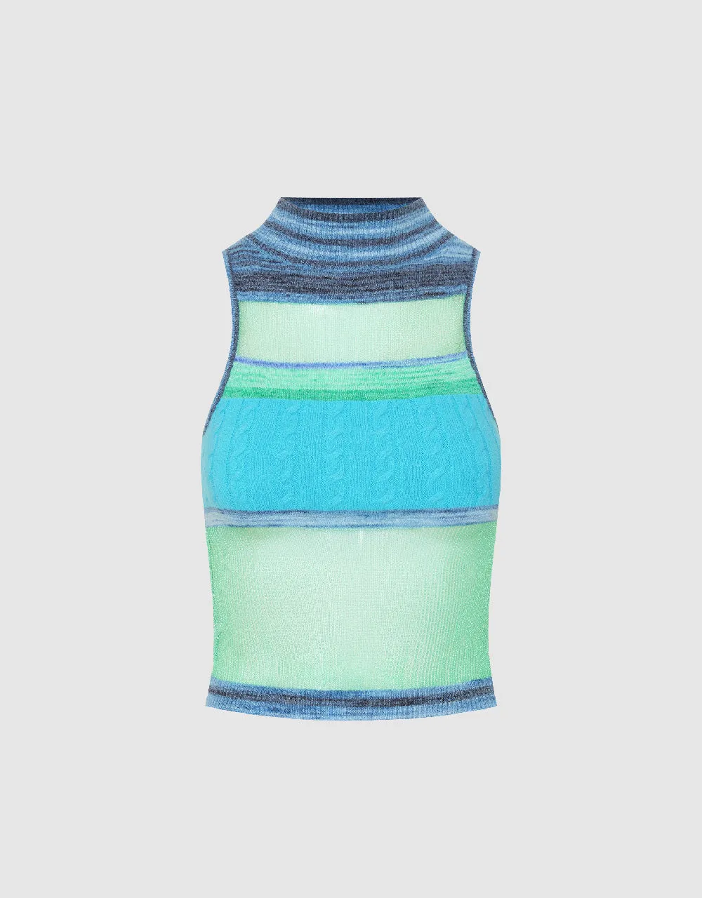 Turtle Neck Knitted Tank Top sold by Urban Revivo