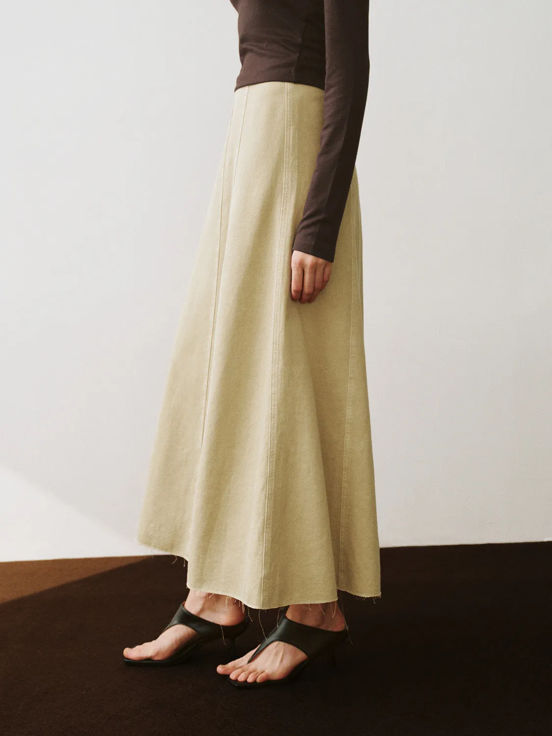 Midi A-Line Denim Skirt sold by Urban Revivo product image thumbnail 3