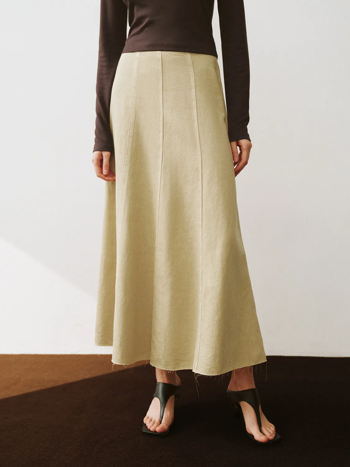 Midi A-Line Denim Skirt sold by Urban Revivo product image thumbnail 2