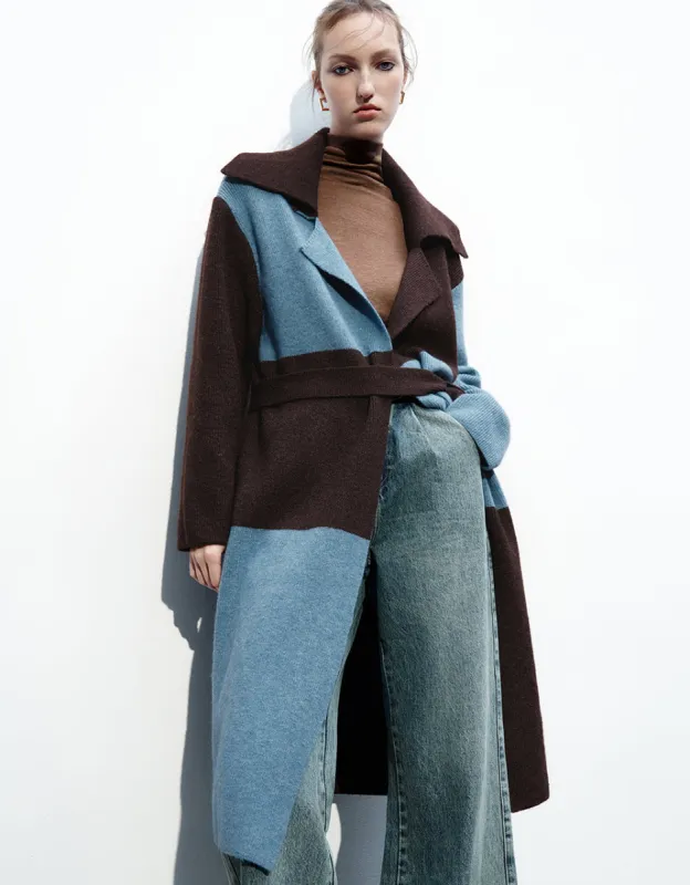 Colorblocks Knitted Cardigan sold by Urban Revivo