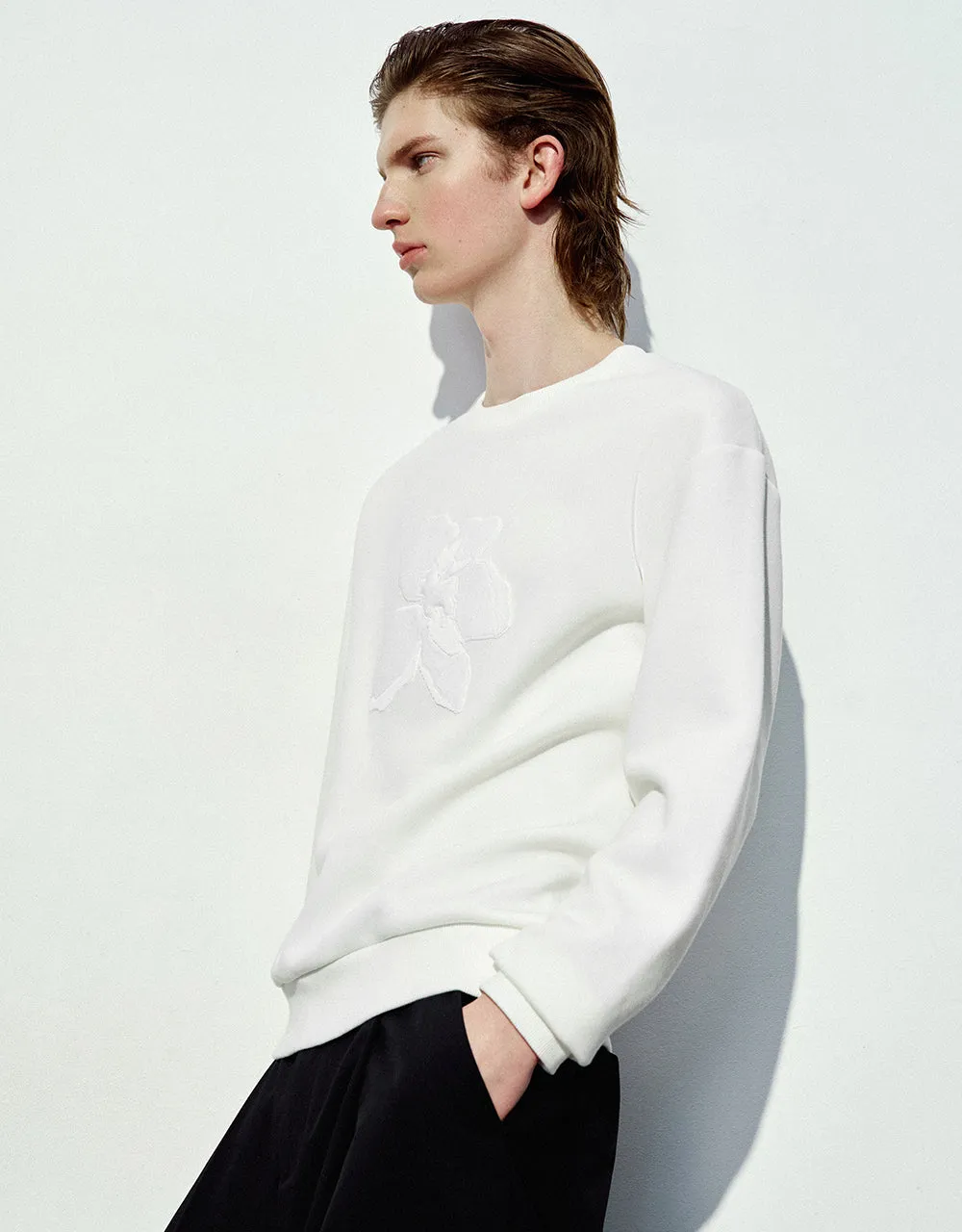 Flower Embosseed Sweatshirt sold by Urban Revivo product image thumbnail 3