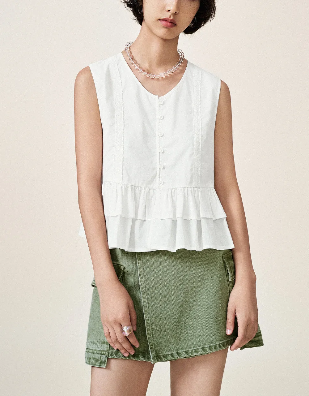 Sleeveless U Neck Blouse sold by Urban Revivo product image thumbnail 2