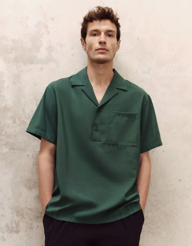 Button Half Placket Loose Overhead Shirt sold by Urban Revivo