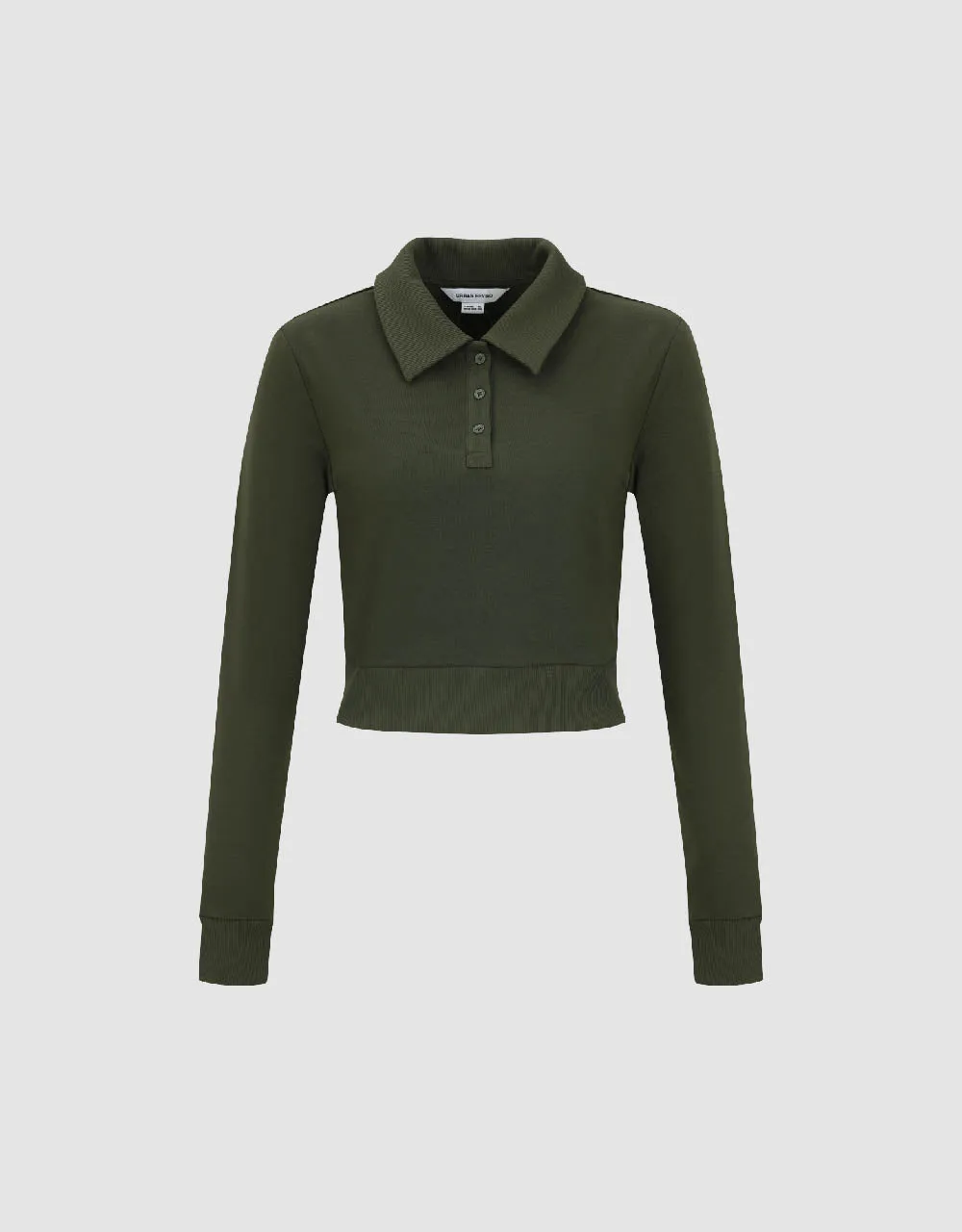 Button Half Placket Cropped Knitted T-Shirt sold by Urban Revivo product image thumbnail 2