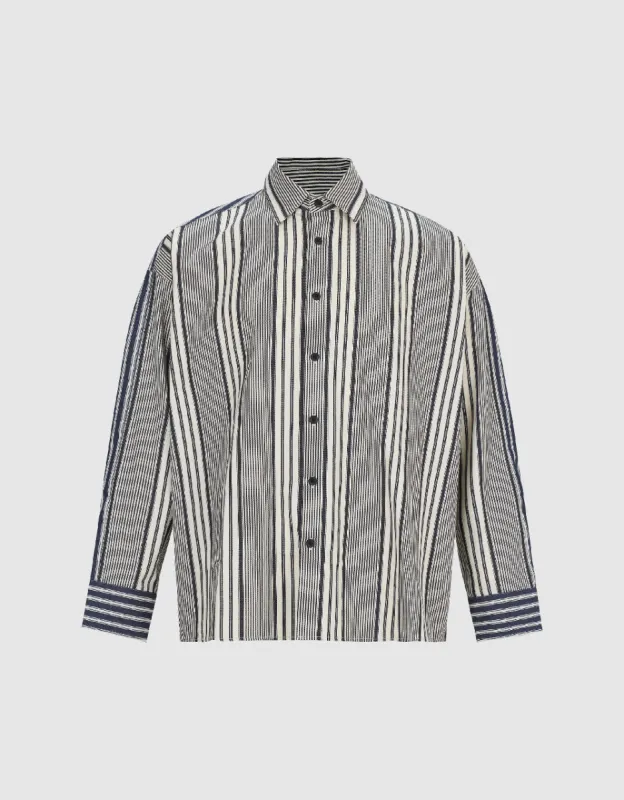 Dolman Sleeve Striped Loose Shirt made by Urban Revivo