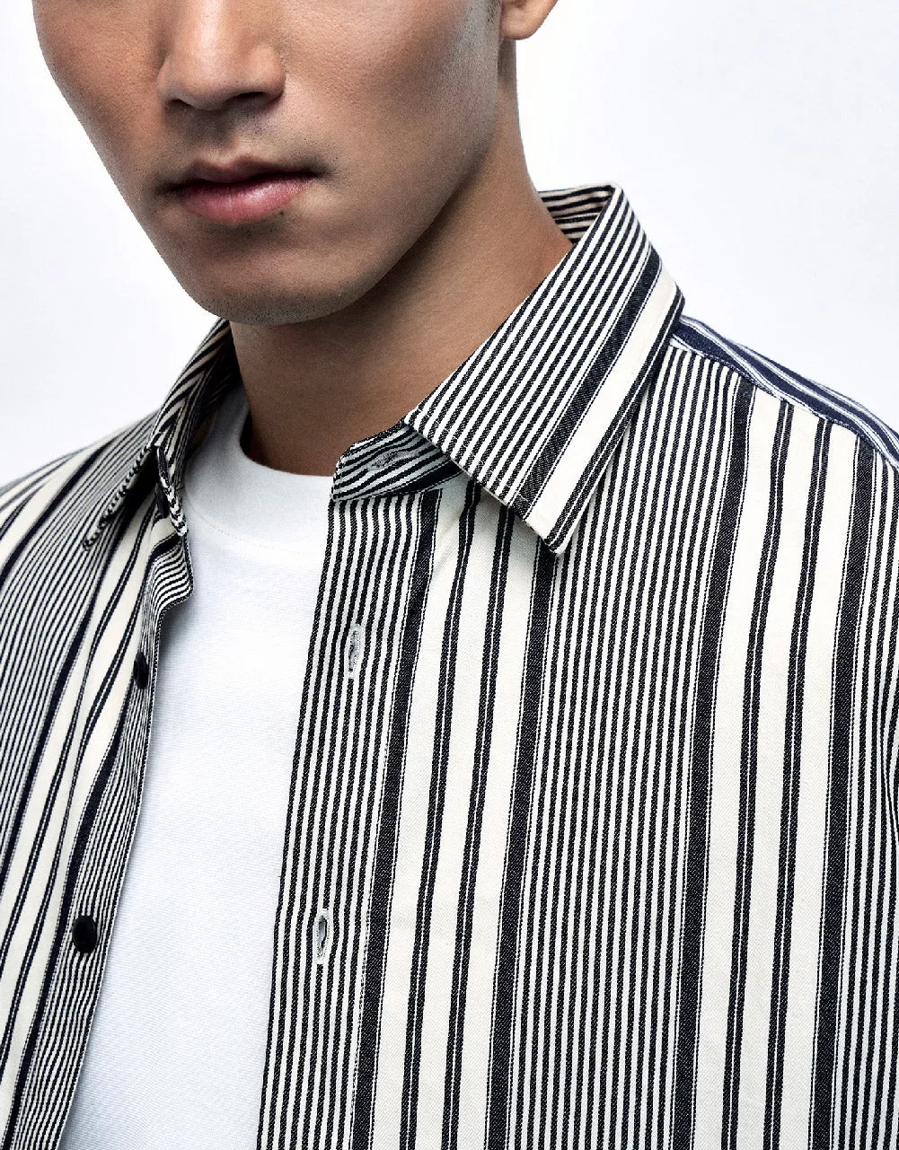 Dolman Sleeve Striped Loose Shirt sold by Urban Revivo product image thumbnail 5