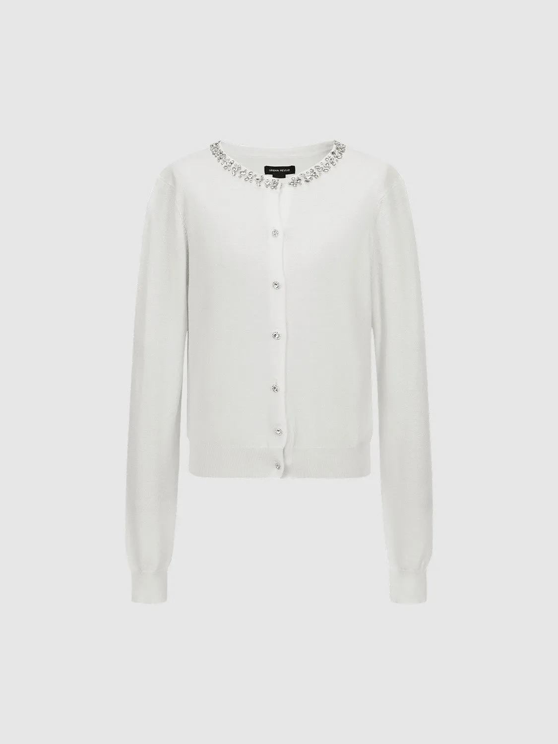 Crew Neck Skinny Knitted Cardigan sold by Urban Revivo product image thumbnail 2