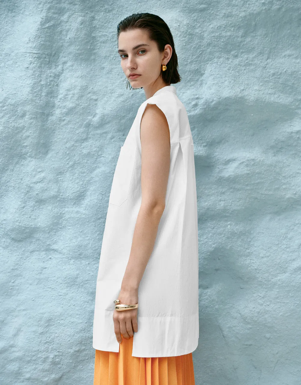 Sleeveless Button Up Shirt sold by Urban Revivo product image thumbnail 3