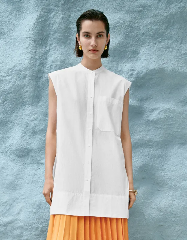 Sleeveless Button Up Shirt sold by Urban Revivo