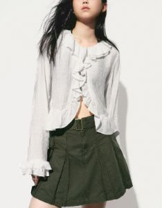 Ruffle Lapel Shirt sold by Urban Revivo