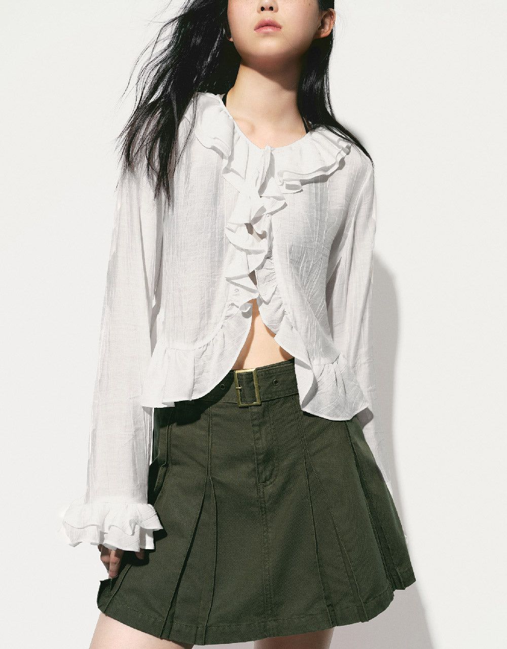 Ruffle Lapel Shirt sold by Urban Revivo product image thumbnail 2