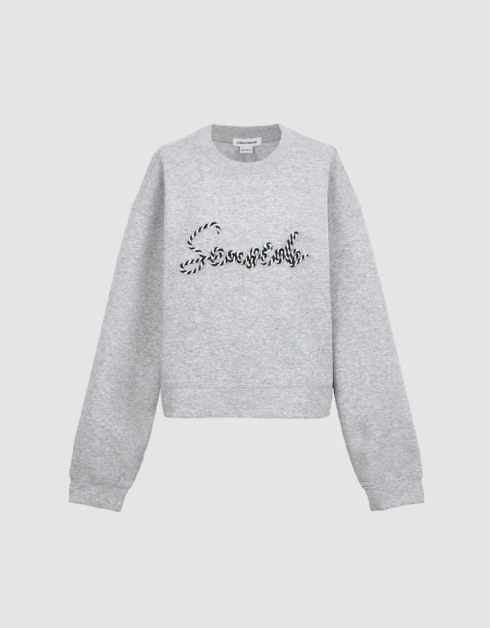 Letter Embroidered Crew Neck Loose Sweatshirt sold by Urban Revivo product image thumbnail 2