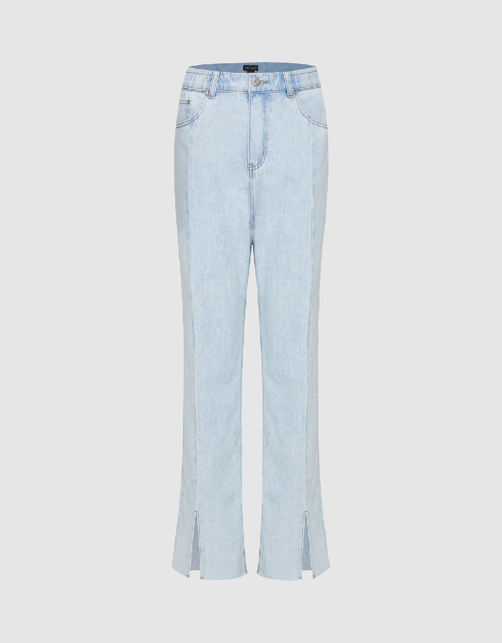 Split Hem Straight Jeans sold by Urban Revivo