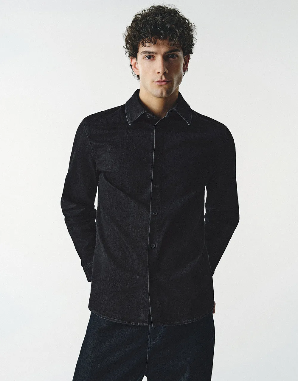 Button Up Loose Denim Shirt sold by Urban Revivo