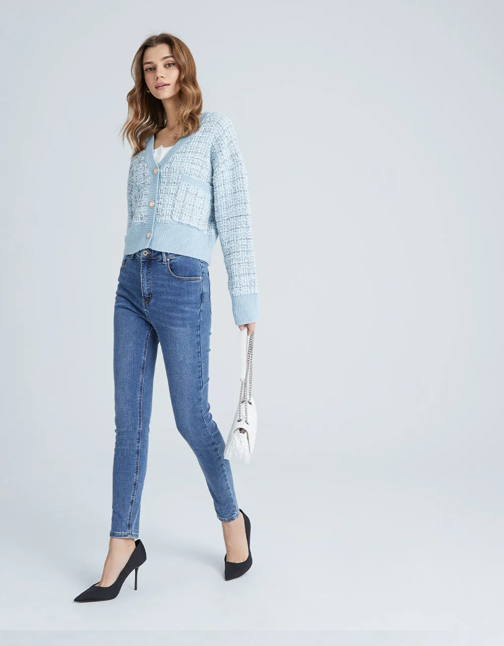 Pocket Tweed Plaid Cardigan sold by Urban Revivo product image thumbnail 4