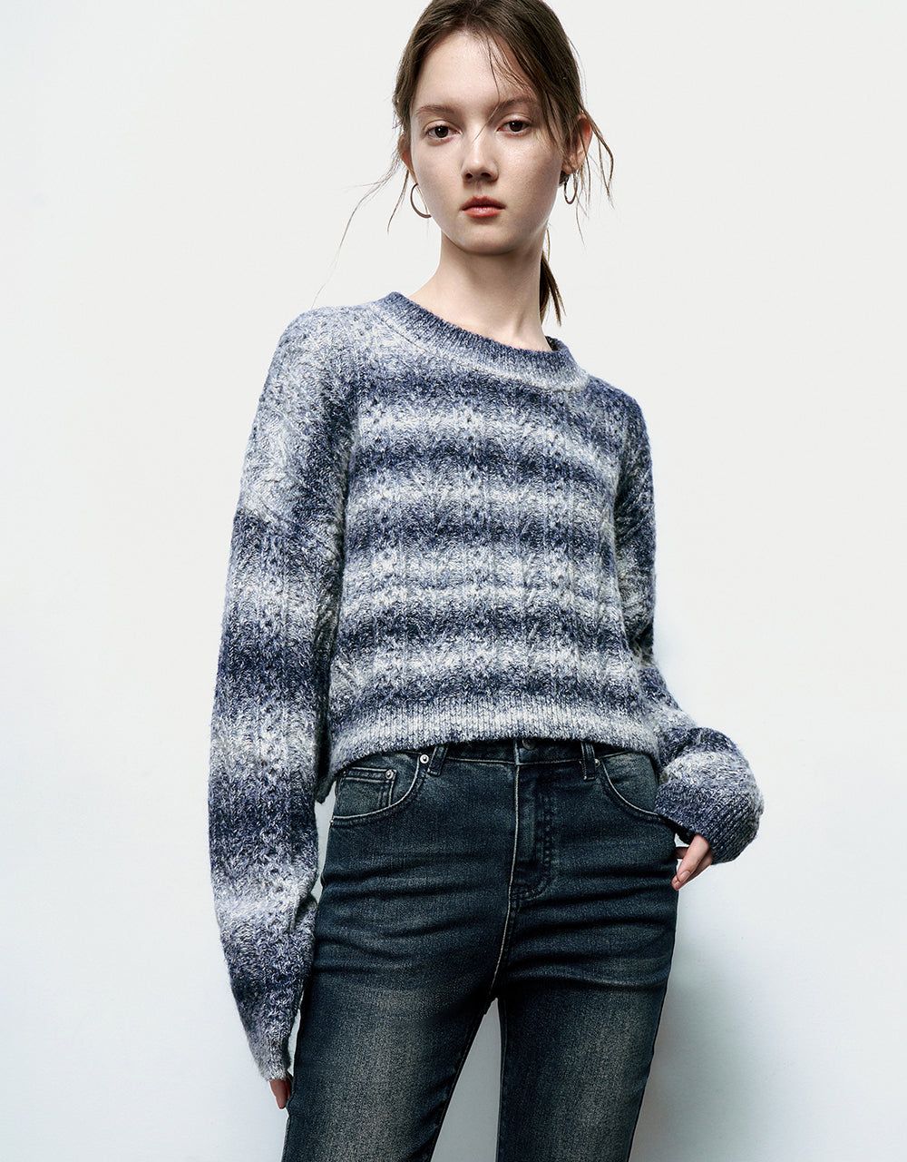 Striped Crew Neck Sweater sold by Urban Revivo