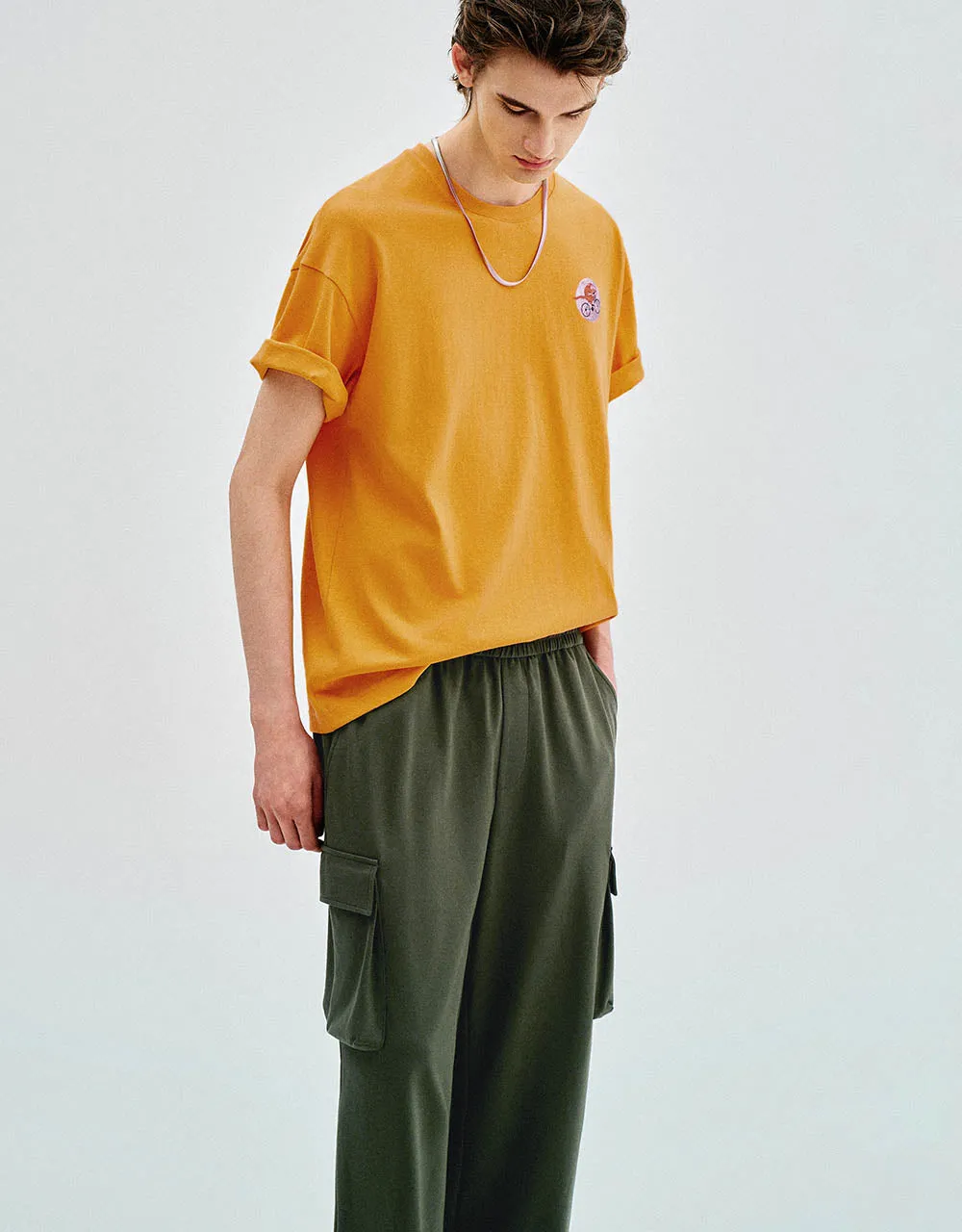 Embroidered Crew Neck Straight T-Shirt sold by Urban Revivo product image thumbnail 3