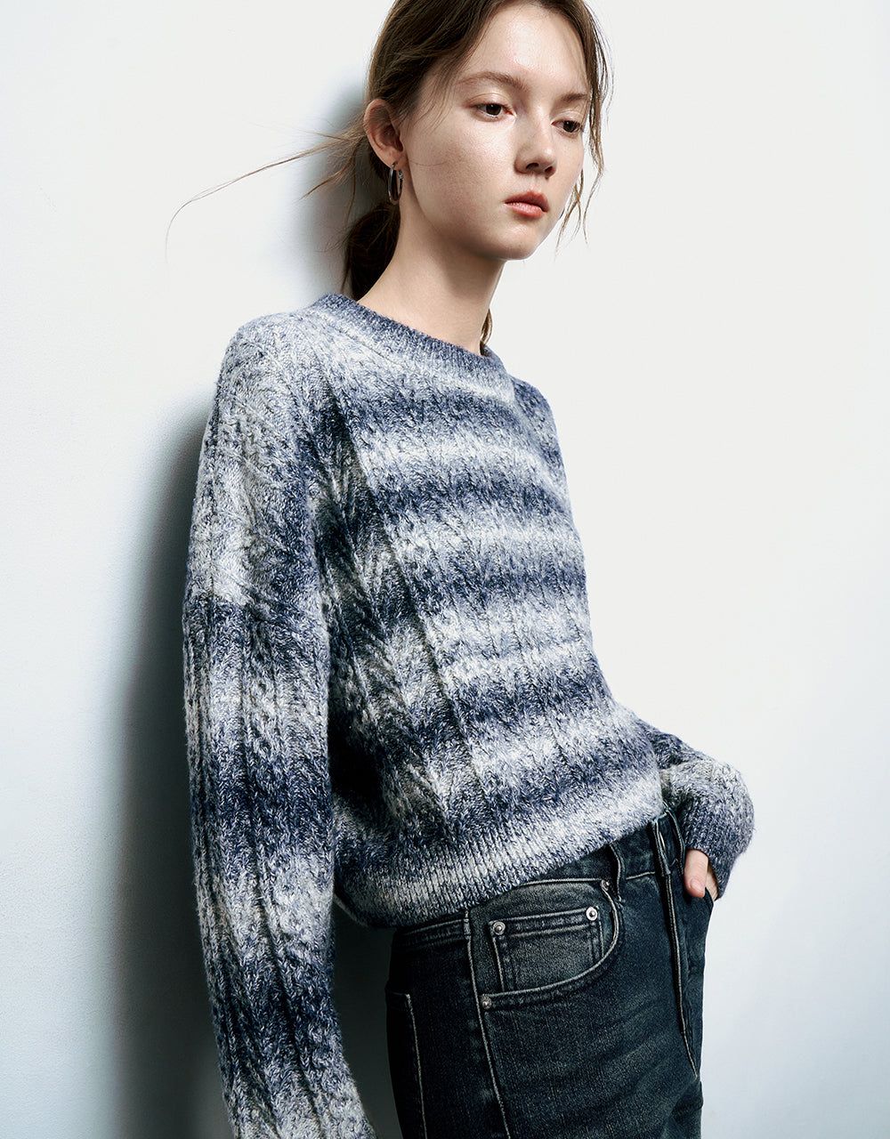 Striped Crew Neck Sweater sold by Urban Revivo product image thumbnail 3