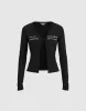 Letter Printed Tie Front Knitted Shirt sold by Urban Revivo