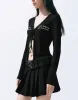 Letter Printed Tie Front Knitted Shirt sold by Urban Revivo