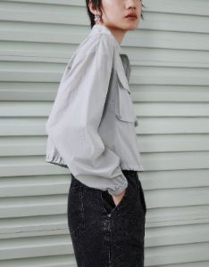Zipper Front Stand Collar Jacket sold by Urban Revivo