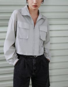 Zipper Front Stand Collar Jacket sold by Urban Revivo