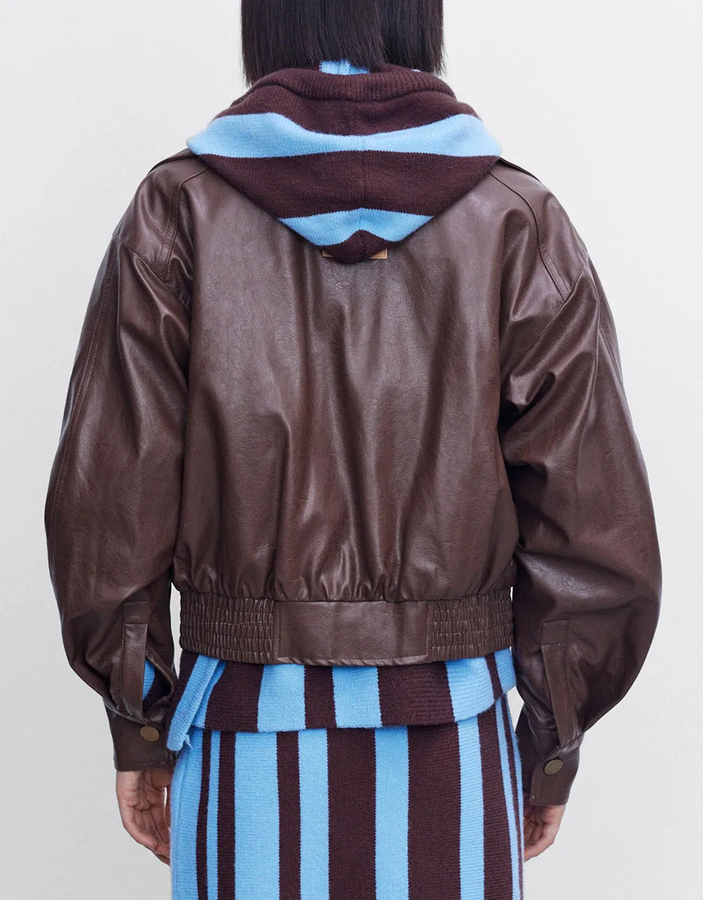 Faux Leather Zip Up Jacket sold by Urban Revivo product image thumbnail 4