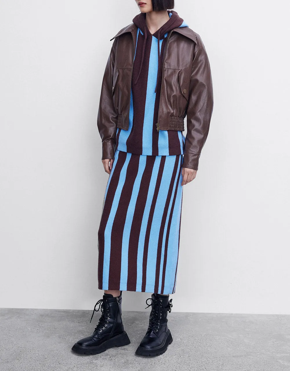 Faux Leather Zip Up Jacket sold by Urban Revivo product image thumbnail 5