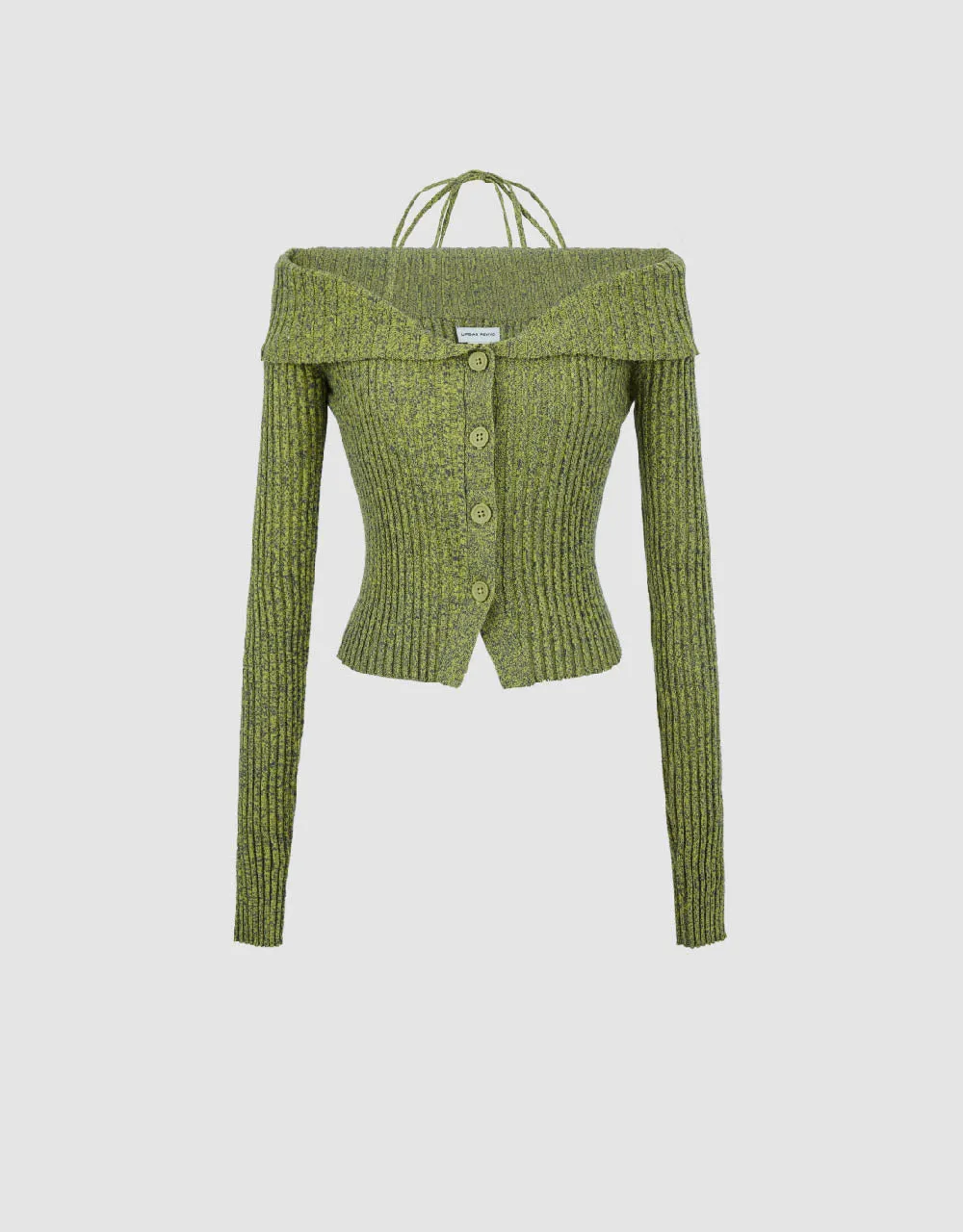 Halter Neck Off-Shoulder Knitted Cardigan sold by Urban Revivo product image thumbnail 2